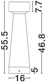 Stalp exterior din ciment IP65 LED Lua H-55,5cm