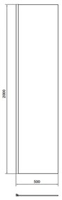 Paravan dus sticla securizata 50x200 cm profil crom pentru cabina dus walk-in Cersanit Mille 500x2000 mm, Crom lucios