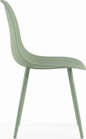 Set de 4 scaune din plastic OSAKA, verde deschis