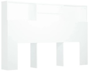 811871 vidaXL Tăblie de pat cu dulap, alb, 160x19x103,5 cm