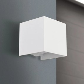 Aplica LED ambientala de exterior cu senzor de miscare IP54 CUBE-S alba