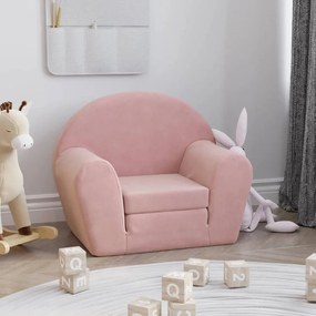 Canapea extensibila pentru copii, roz, plus moale