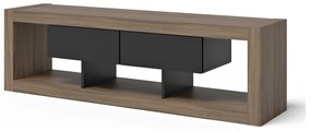 Comodă TV negru-maro cu aspect de lemn de nuc 175x52 cm Nara – TemaHome