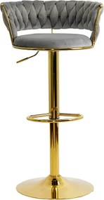 Scaun Bar Catifea Gri ABS 118 - Modern, Elegant, Reglabil