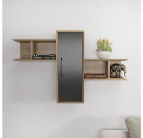 Sistem cu rafturi Olidella (Nuc + negru). 1106732