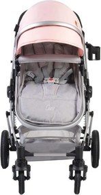 Carucior nou nascuti 2 in 1 NOVOKIDS™ Ciarra Silver PRO , Cu geanta bebe, Cadru Aluminiu , Amortizoare, Roti din cauciuc plin AVE, Landou, Modul