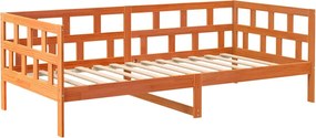 vidaXL Pat de zi fără saltea, maro ceruit, 80x200 cm, lemn masiv pin