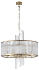 Candelabru modern metal auriu, tije din sticla Lara