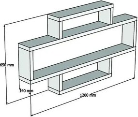 Raft de perete, Lotto Homs, nuc, 120 x 65 x 14 cm, PAL 18 mm