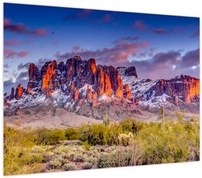 Tablou pe sticlă - Munții din Arizona (70x50 cm)