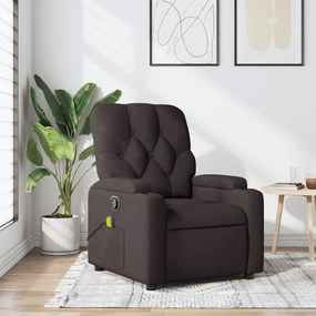 vidaXL Fotoliu de masaj rabatabil, maro închis, material textil