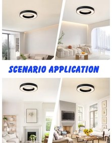 Plafonieră LED dimabilă PASTEL LED/53W/230V 60 cm negru Tuya Immax NEO 07209L + telecomandă