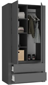 Dulap modern cu două uși MODERN B20 180 x 90 x 55 cm - diferite variante de culoare sonoma mix biela