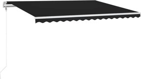 vidaXL Copertină automată cu senzor vânt & LED, antracit, 400x300 cm