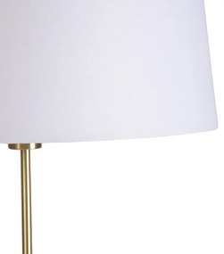 Lampă de podea auriu / alamă cu abajur in alb 45 cm - Parte