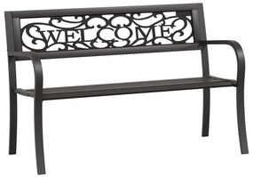 317133 vidaXL Bancă de grădină, negru, 125 cm, oțel