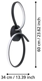 Plafonieră LED Eglo 901266 SERPINS LED/21W/230V 3000K negru