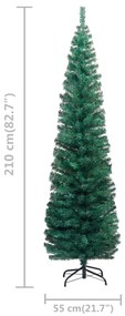 Brad Craciun artificial subtire LED-urigloburi, verde 210 cm 1, verde si auriu, 210 cm