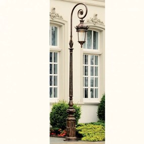 Stalp iluminat exterior din fier forjat, inaltime 490cm, AL 6717