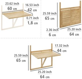 WENKO 69806800 - Masă WAIKIKI 64x65 cm alb/maro