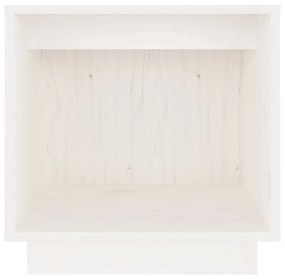 Noptiera, alb, 40x30x40 cm, lemn masiv de pin 1, Alb