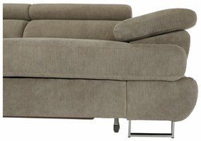 Colţar cu spaţiu de depozitare, maro deschis, material textil, stânga, BUTON R