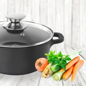 Oală pentru sosuri cu capac din sticlă Orion Grande, diam. 24 cm, 4 l