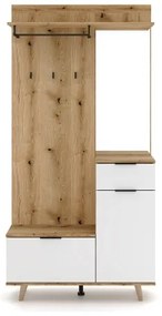 Panou pentru hol cu oglindă SVEN, maro/alb