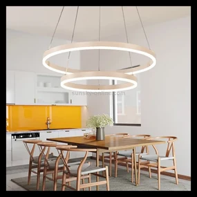 Lustra LED cu Telecomanda, ALB, Cercuri, wifi 2.4G cu lumina/rece/calda/neutra intensitate reglabila, 100W