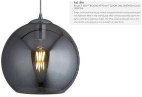 Pendul design modern 25cm Balls crom / fumuriu 1621SM SRT