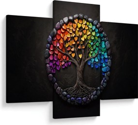 Tablou – Arbore plin de inimi colorate (90x60 cm)