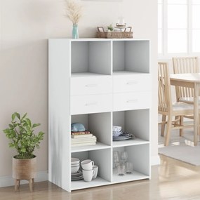 vidaXL Dulap înalt, alb, 80x42,5x124 cm, lemn prelucrat