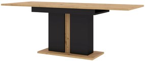 Masă de sufragerie Nulakka I (Stejar artisan + mat Negru) (pentru 6  până la 8 persoane). 1124855