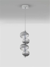 Lustra suspendata LED design modern Leda crom