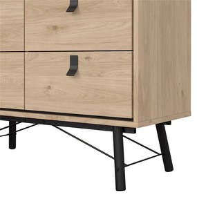 Comodă în culoare naturală joasă cu aspect de lemn de stejar 102x99 cm Ry – Tvilum