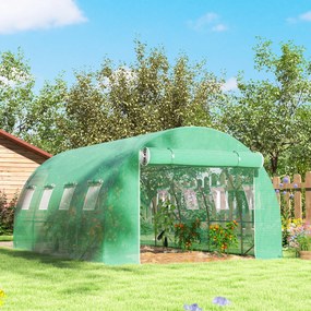 Outsunny Prelata Sera 6×3×2 m – Cu 12 Ferestre, Usa Rulanta si Margini | Aosom Romania