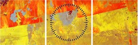 Tablou cu abstracție - pictura (cu ceas) (90x30 cm)