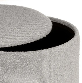 Pufuri gri-deschis 2 buc. cu tapițerie din țesătură bouclé – Casa Selección