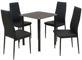 242933 vidaXL Set masă și scaune de bucătărie, negru, 5 piese