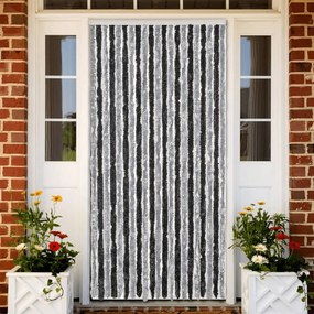 vidaXL Perdea pentru insecte, gri și negru, 90x220 cm, chenille