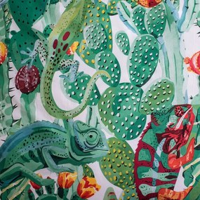 Lenjerie de pat fosforescentă pentru copii verde din bumbac pentru pat de o persoană 140x200 cm Chameleon – Jerry Fabrics