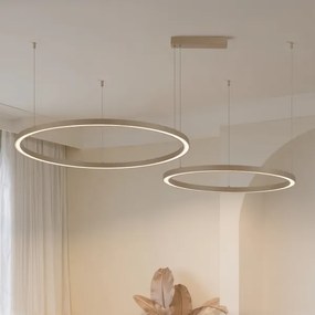 Brilagi - Lustru LED reglabil suspendat pe cablu PORTOFINO LED/98W/230V bej + telecomandă