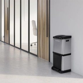 ÖKOSYSTEM², coș de gunoi, coș de sortare a gunoiului, 30 L (1 X 15 L, 2 x 7,5 L) oțel inoxidabil PE