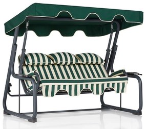 Balansoar de gradina cu 3 locuri Timsah, Verde, 200 x 165 x 110 cm