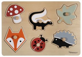 Puzzle (număr de piese 6) de inserat din lemn Forest – Kindsgut