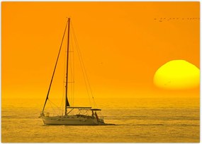 Tablou - Barca în mijlocul mării (70x50 cm)