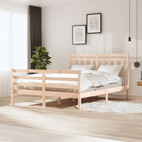 3100659 vidaXL Cadru pat 5FT King Size ,150x200 cm,lemn masiv