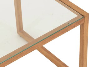 Masa de cafea NATURELE cu blat din sticla 90x50 cm, maro