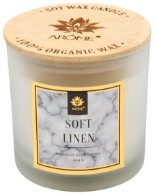 Lumânare cu fitil din lemn Arome Soft linen,400 g