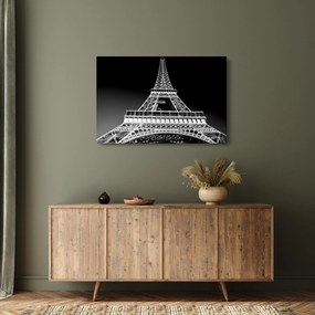Tablou - Turnul Eiffel, alb-negru (90x60 cm)